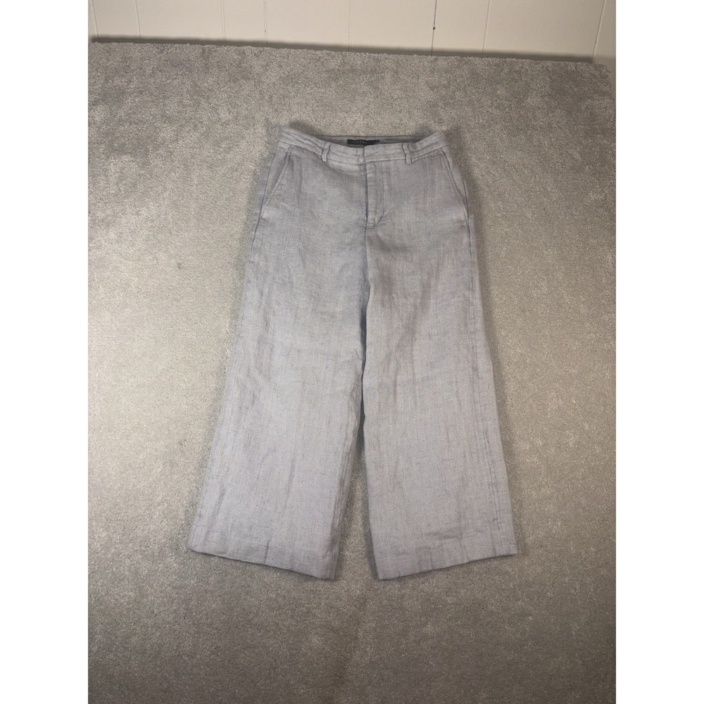 lauren ralph lauren cropped‎ wide leg trouser pants size 6 twill